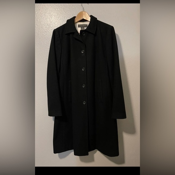 Banana Republic Jackets & Blazers - Vintage Banana Republic Dress Coat Jacket Women M Black Wool Blend